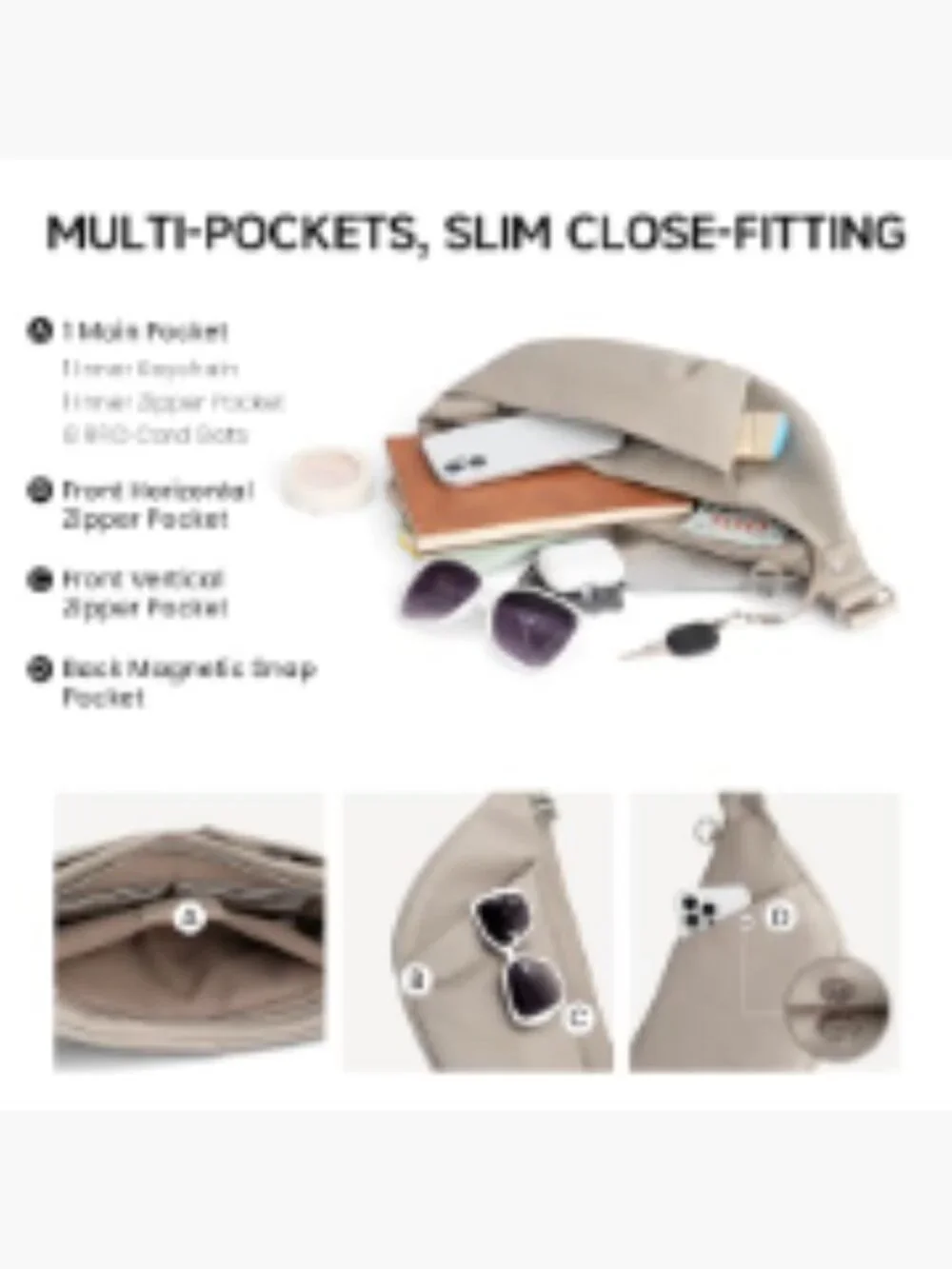 Genuine Leather Anti-Theft Crossbody Sling Bag for Women Men RFID Blocking